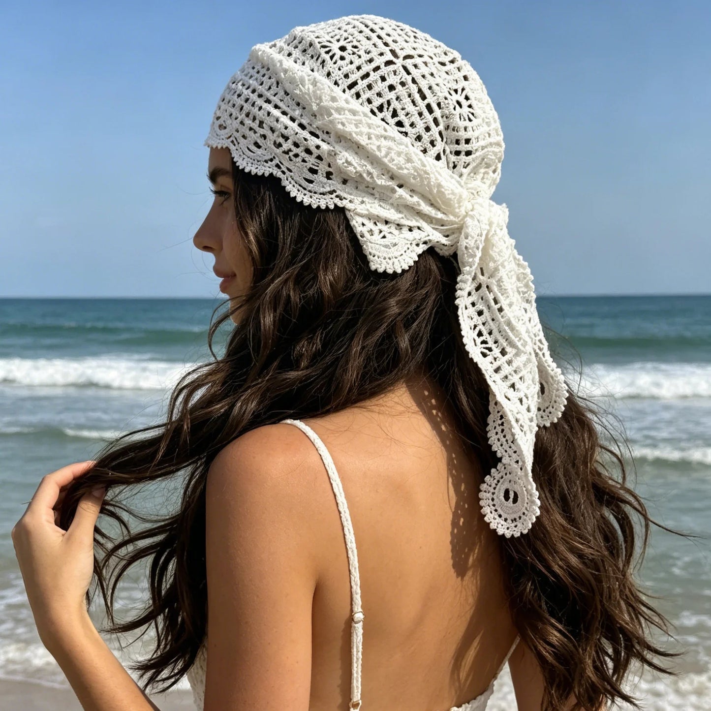 Indigo Bohemian Triangle Headscarf