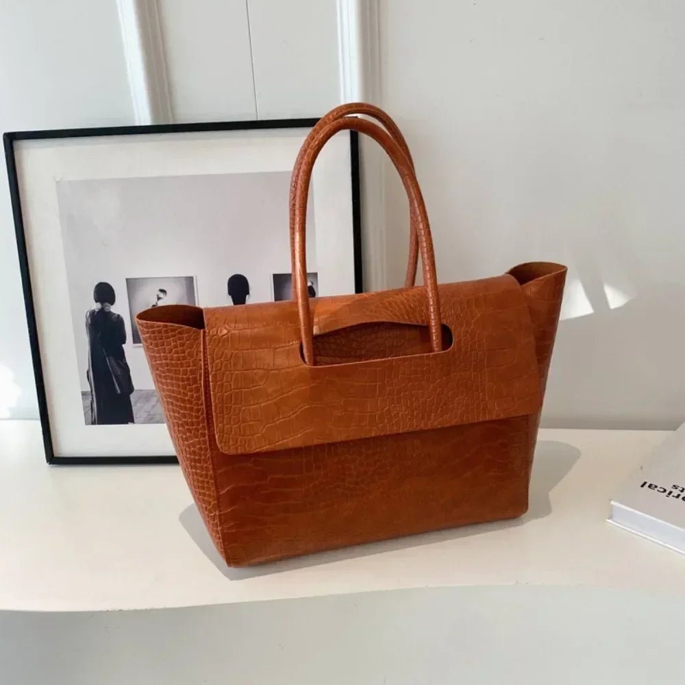 Anna Embossed Leather Tote