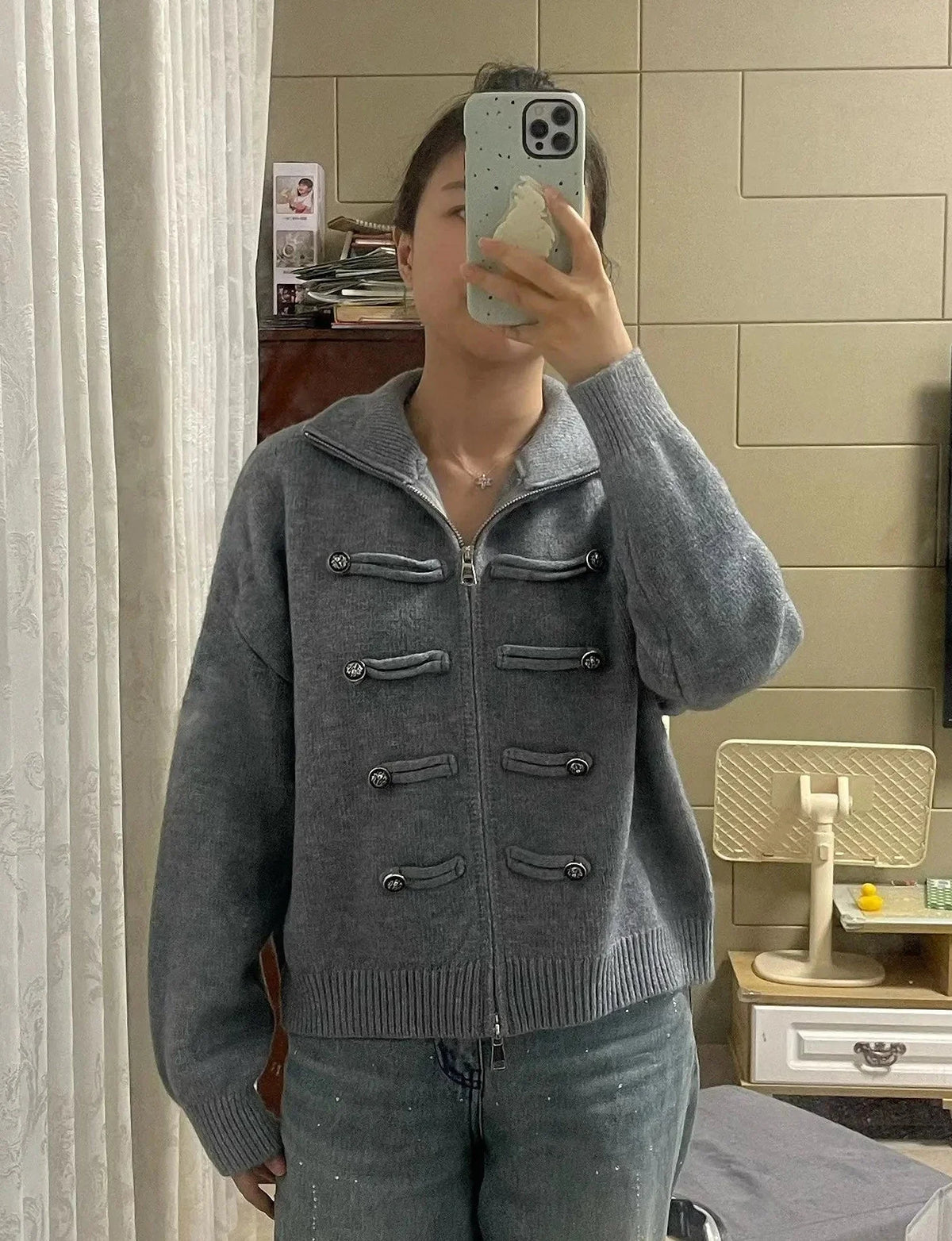 Amelia Turtleneck Zip Knit Cardigan