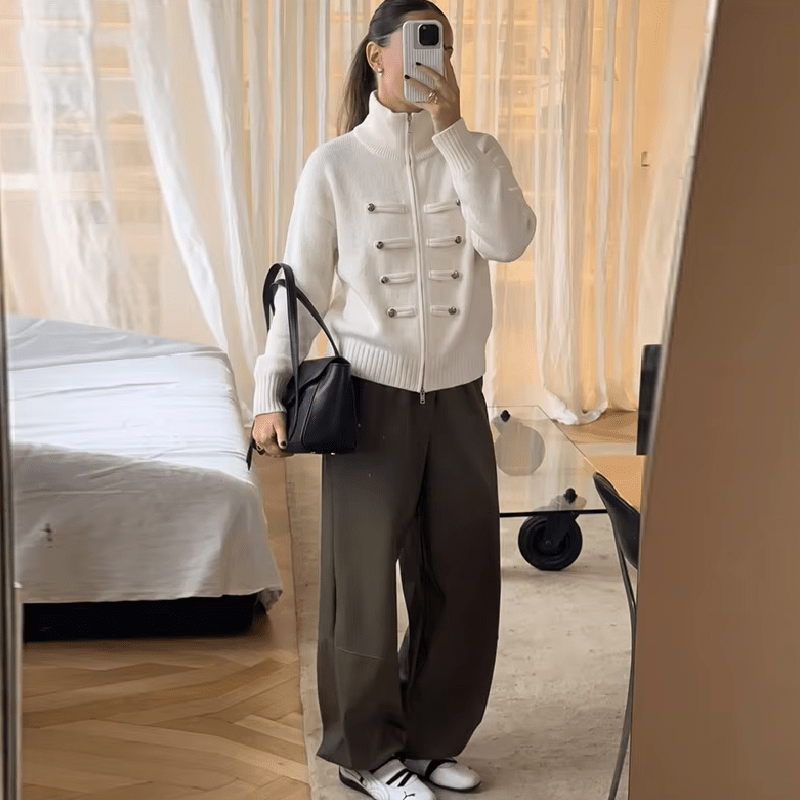 Amelia Turtleneck Zip Knit Cardigan