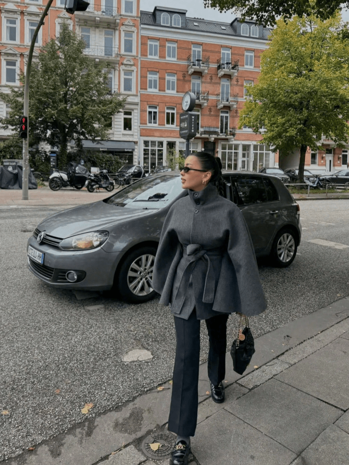 Gina Belted Cape Jacket