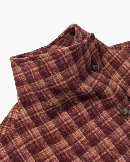 Jane Plaid Stand Collar Coat