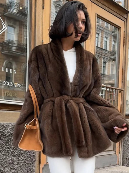 Daniela Belted Faux Fur Jacket
