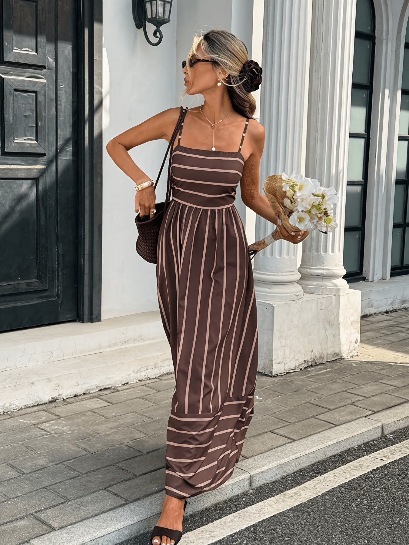 Amara Striped Linen Slip Dress