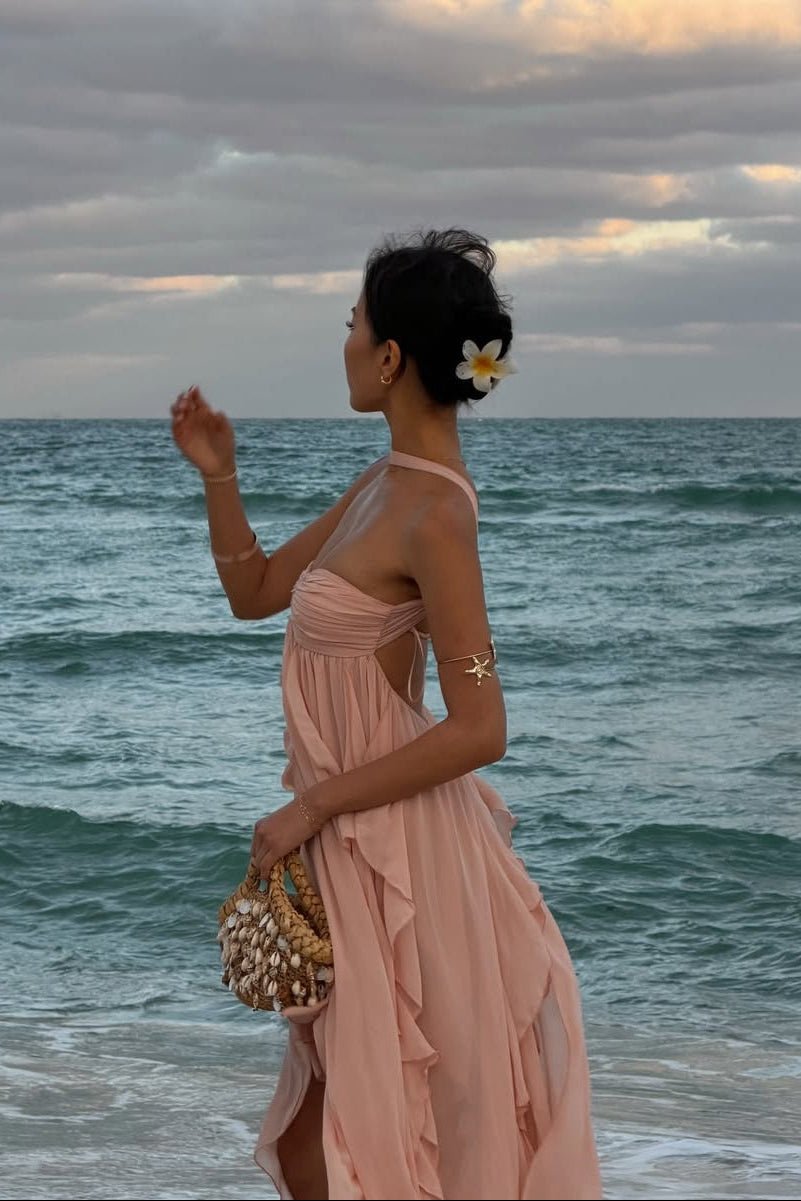 Emmi Strapless Ruffled Maxi Dress