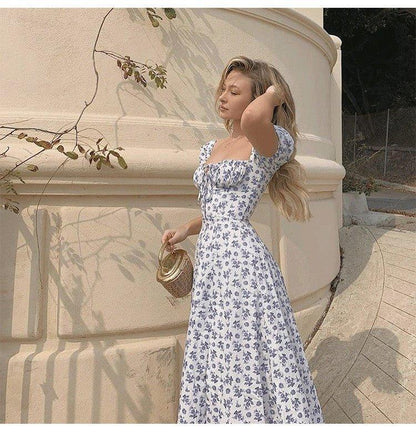 Helena Puff Sleeve Floral Midi Dress