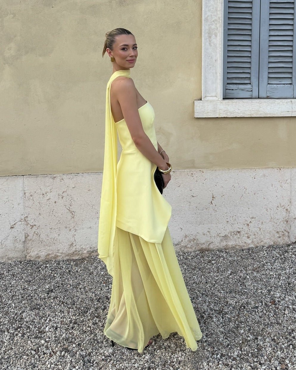 Ambre Asymmetric Sheer Maxi Dress