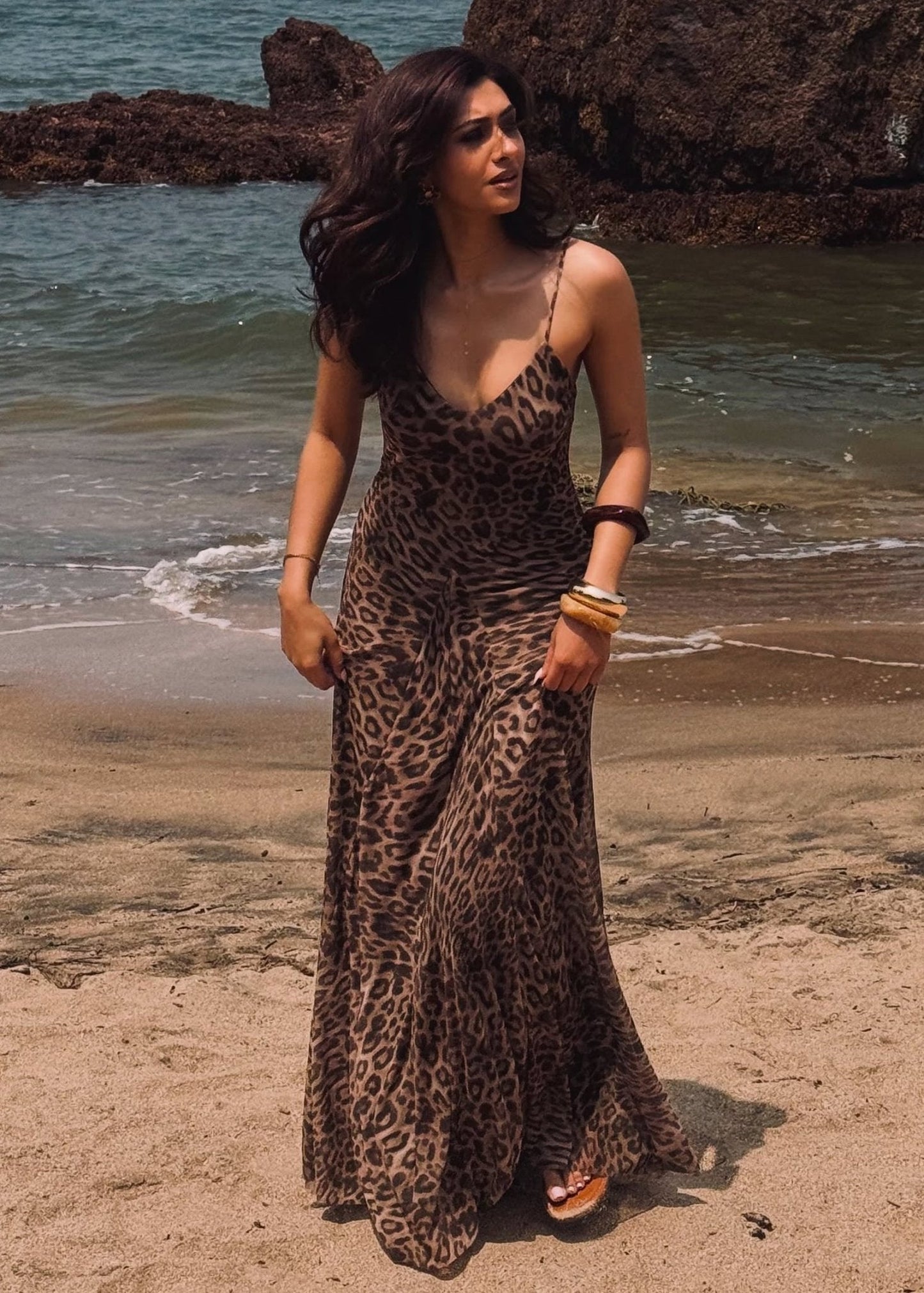 Jasmine Leopard Print Strap Maxi Dress