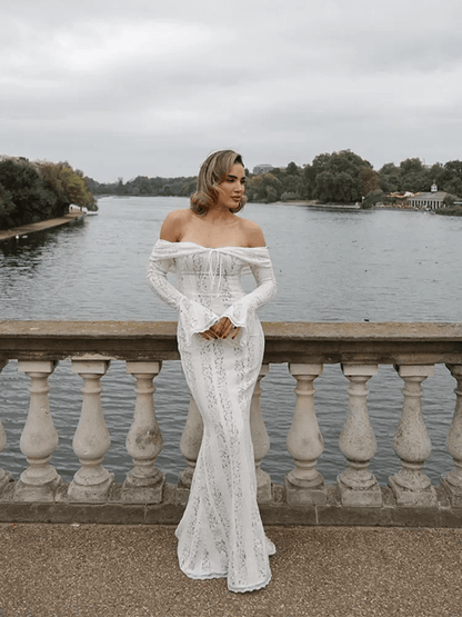Maren Off-Shoulder Lace Maxi Dress