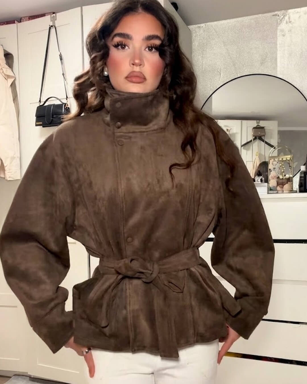 Maria Lace-Up Suede Jacket