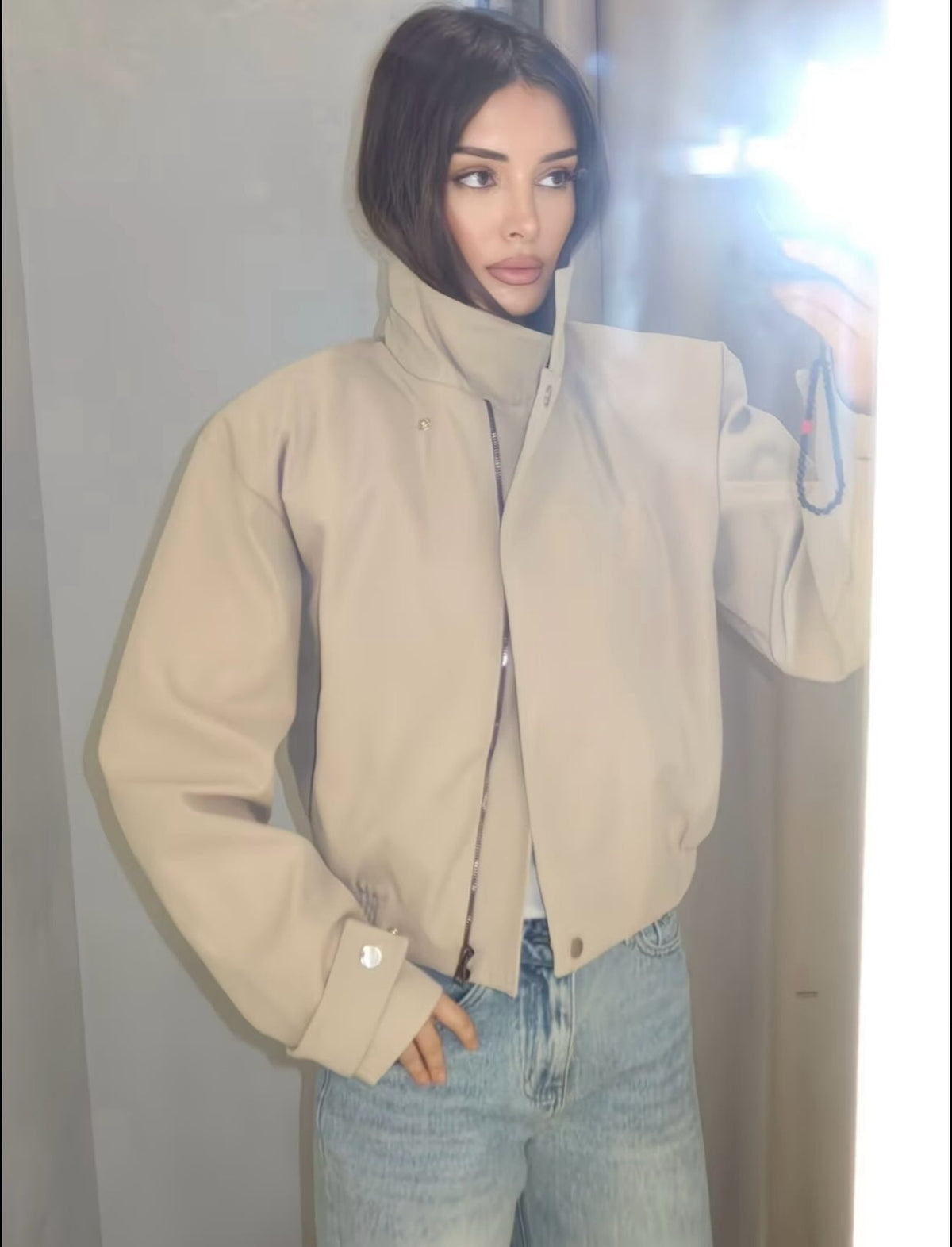 Isabel Cropped Bomber Jacket