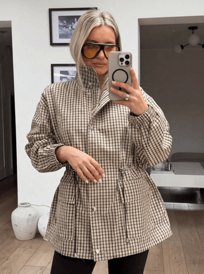 Rebecca Vintage Plaid Cinched Jacket