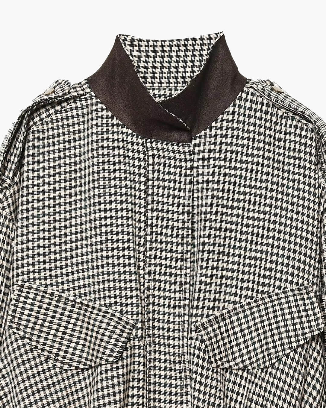 Emma High Neck Checked Bomber Jacket