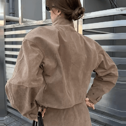 Nina Faux Suede Zip Jacket