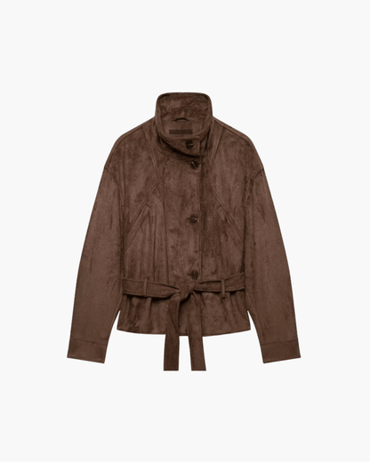 Sarah Faux Suede Lace Up Jacket
