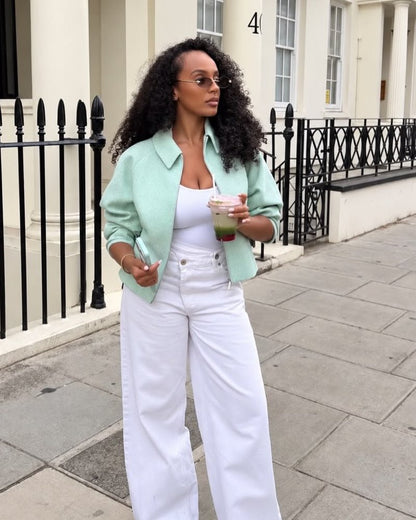 Katie Tweed Zip Cropped Jacket