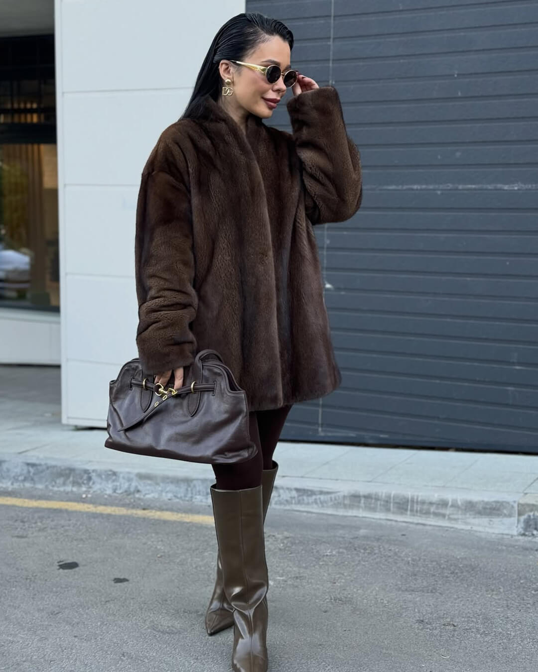Daniela Belted Faux Fur Jacket
