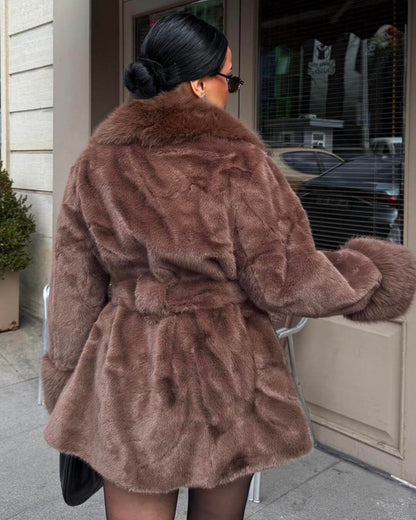 Miriam Faux Fur Trim Coat