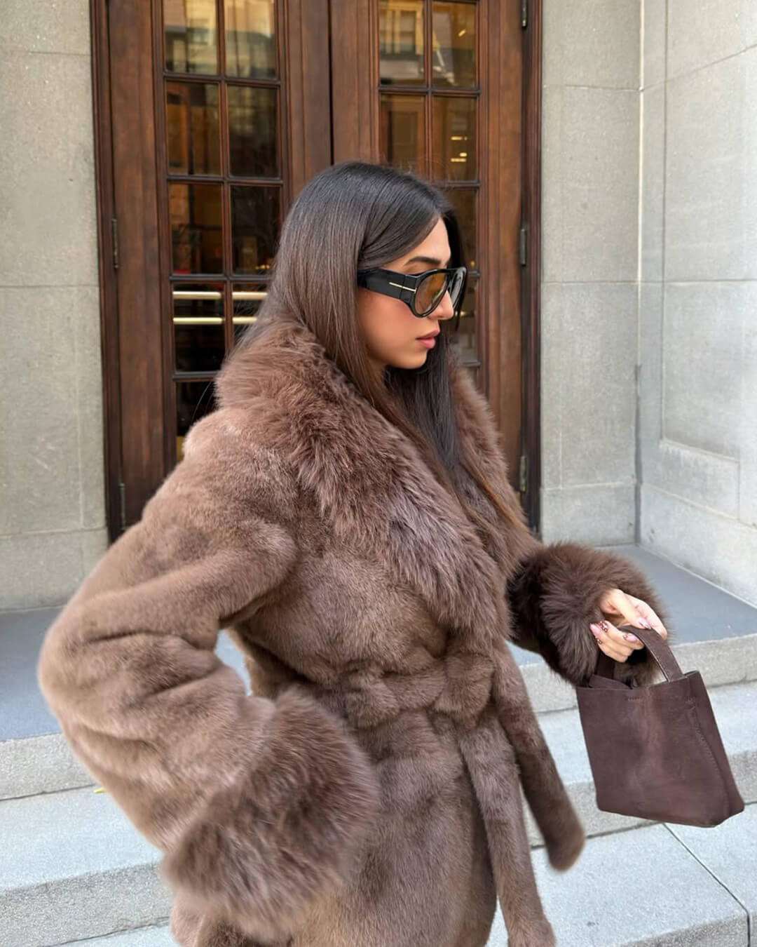 Miriam Faux Fur Trim Coat
