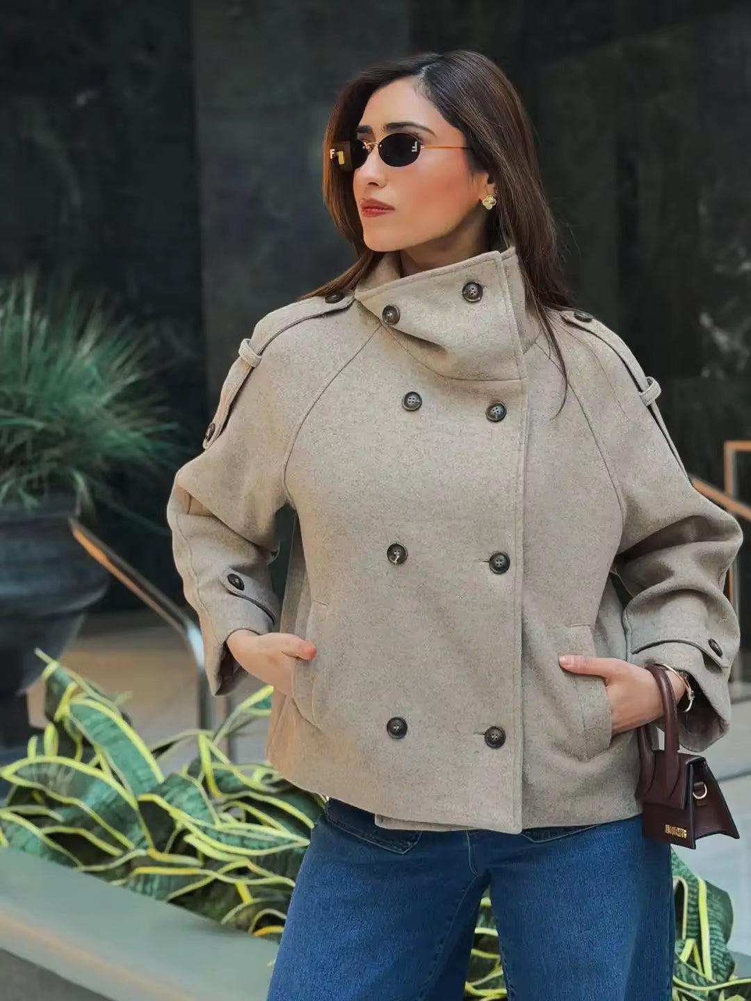 Lisa Stand Collar Oversized Coat
