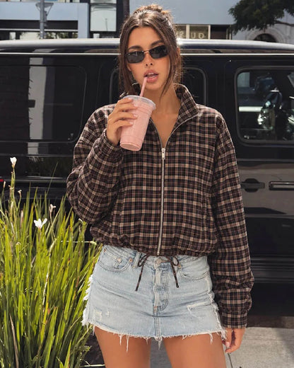 Eva Checked Jacket & Skirt Set