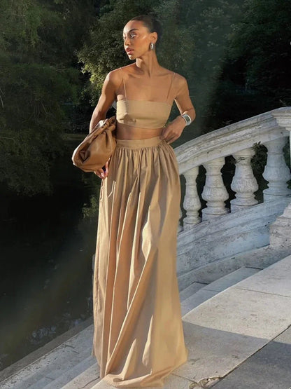 Diandra Strappy Crop Top Two-Piece Set