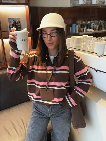 Emily Striped Polo Long Sleeve