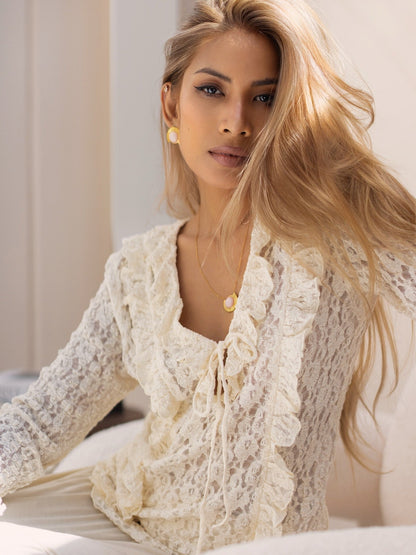 Lisa Layered Lace Collar Top