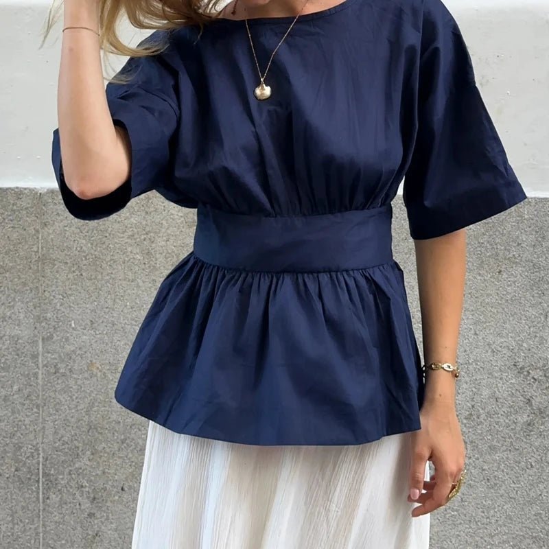 Monica Ruffled Backless Blouse