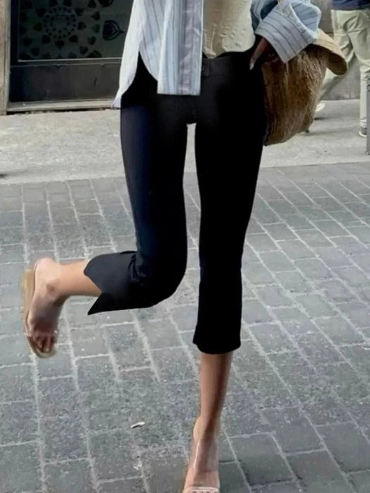 Xanthe Black Capri Activewear Pants