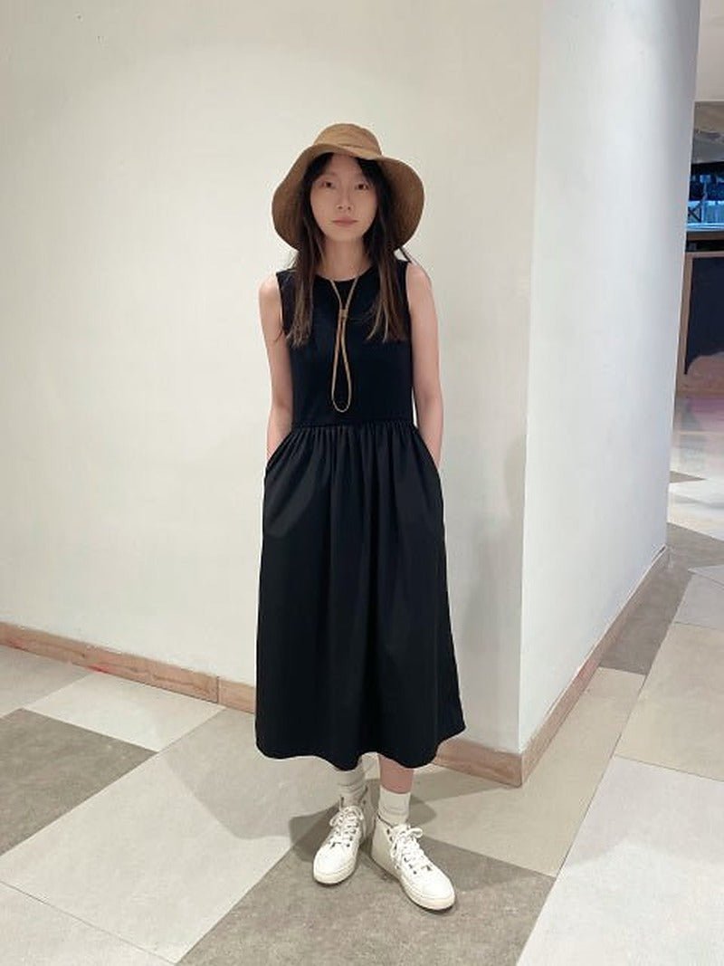 SOKYND Adileh Sleeveless Summer Dress DressBlackS