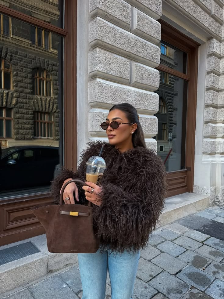 SOKYND Adjoa Faux Fur Coat Coats & JacketszX1767356248757656523BrownM