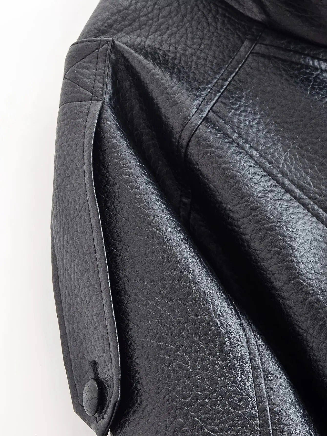 SOKYND Aleah Asymmetrical Leather Jacket Coats & Jacketsgv1767356248732388863BrownXS