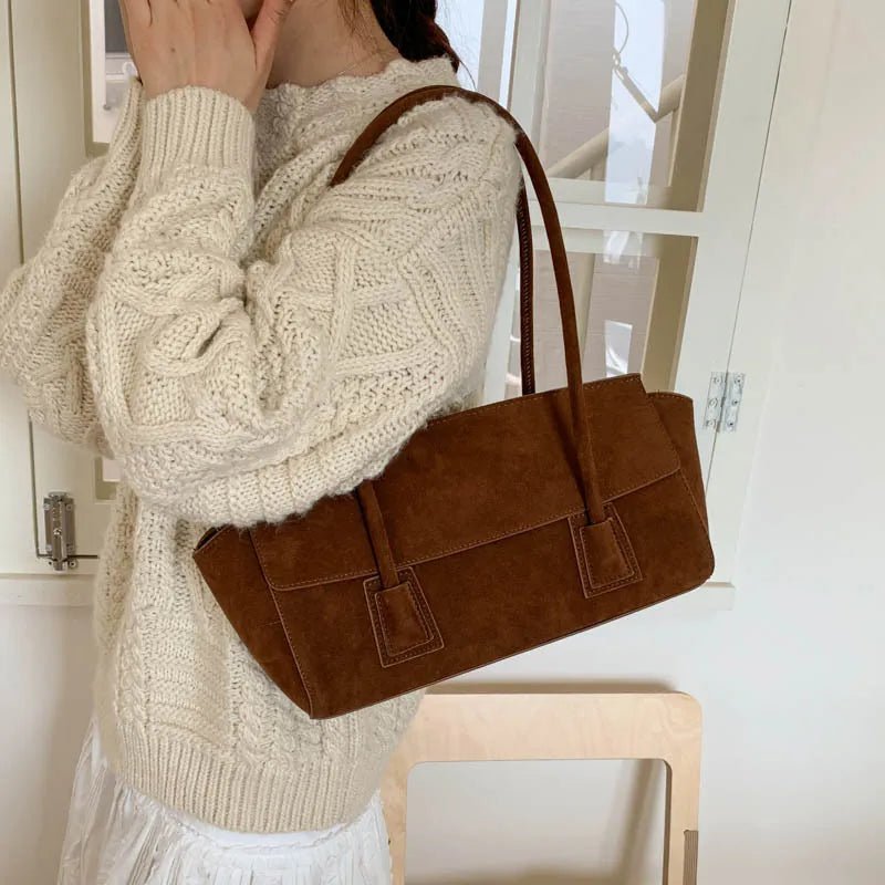 SOKYND Alicia Vintage Faux Suede Shoulder Bag BagSOKYND-129943-BRO-OS-07223Brown