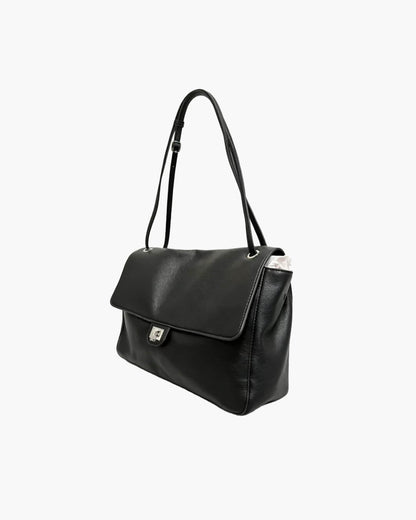 SOKYND Amelie Maxi Flap Leather Shoulder Bag BagSOKYND-400727-BLA-32-78359Black32x9x22 cm