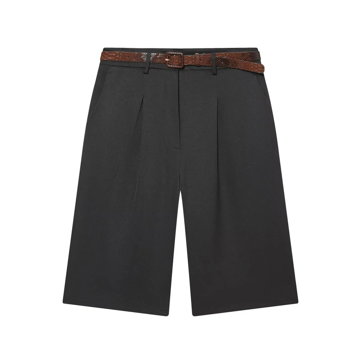 SOKYND Anaïs High Waist Belted Bermuda Shorts BottomsBlackXS