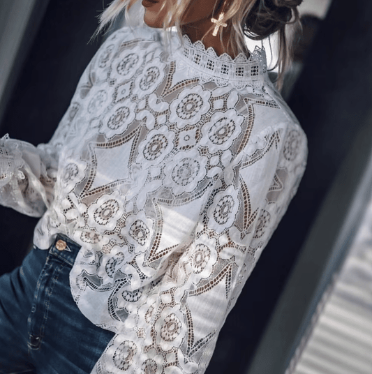 SOKYND Andy Long Sleeve Sheer Lace Top TopsNo1773141022777308301WhiteS