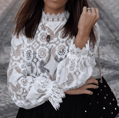 SOKYND Andy Long Sleeve Sheer Lace Top TopsyT1773141022777151867WhiteXS