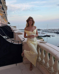 Aneta Off-Shoulder Satin Maxi Dress