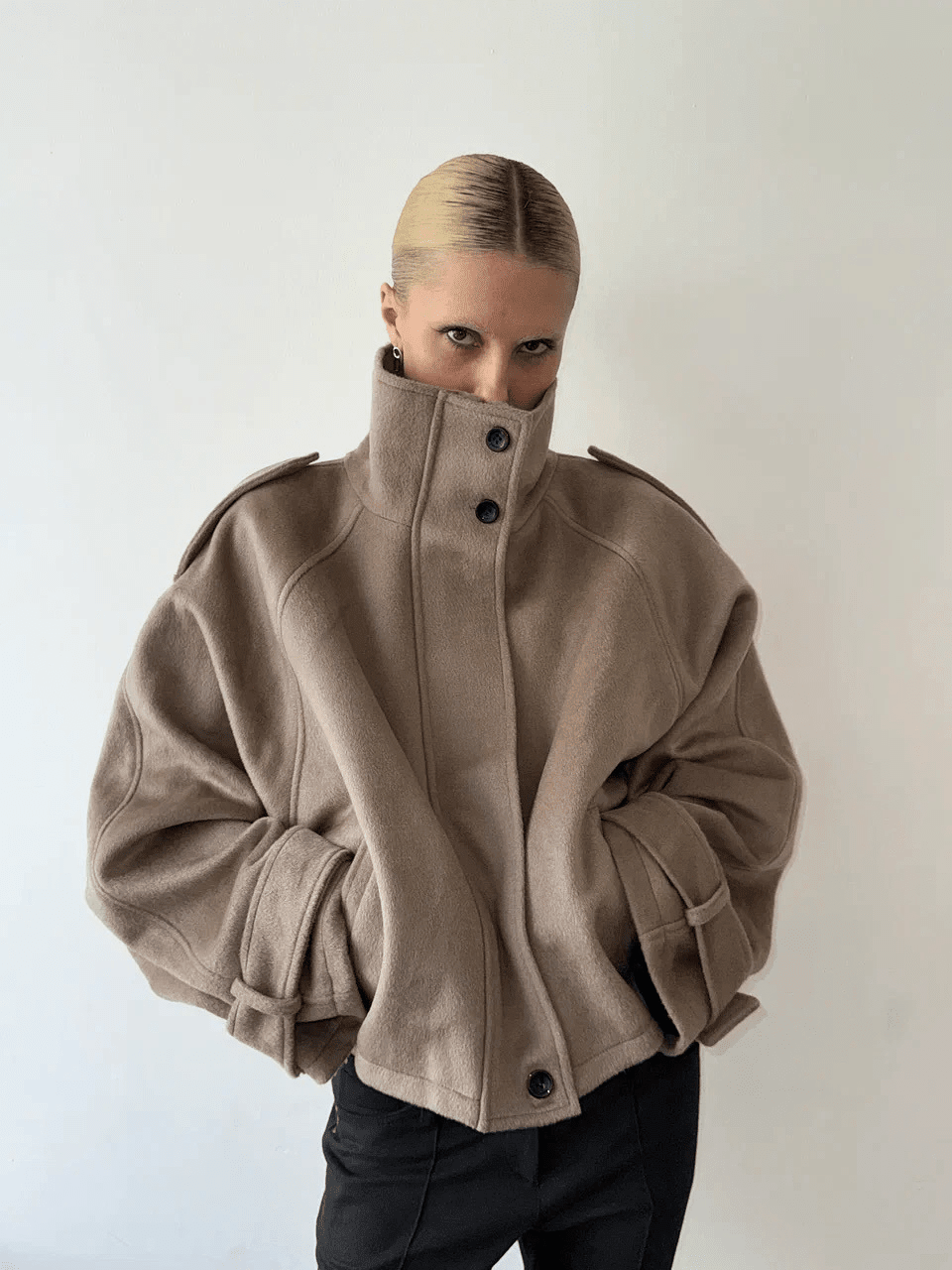 SOKYND Anna Cropped Wool Blend Coat JacketsSOKYND-299607-BEI-XS-05271BeigeXS
