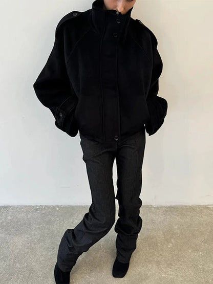 SOKYND Anna Cropped Wool Blend Coat JacketsSOKYND-299607-BLA-XS-36343BlackXS