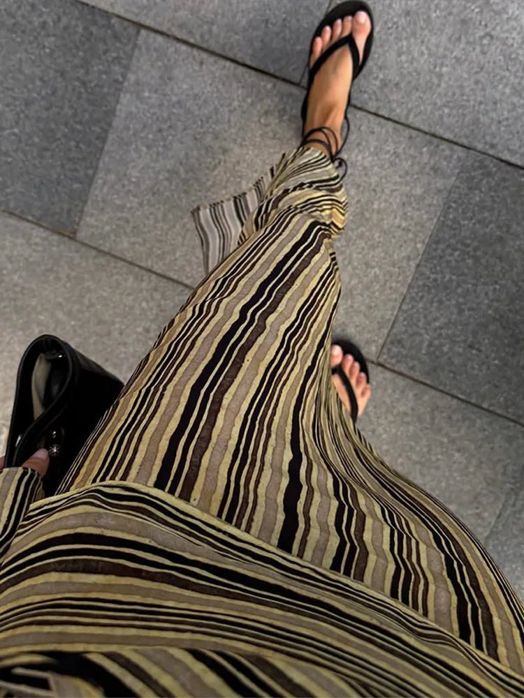 SOKYND Anne Striped Maxi V-Neck Dress DressSOKYND-778455-L-OS-83223L