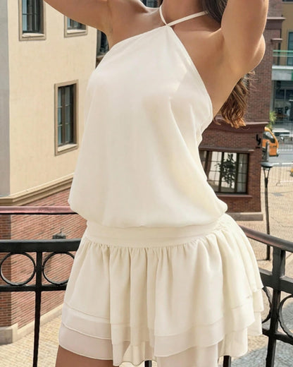 SOKYND Arielle Open-Back Halter Mini Dress DressesSOKYND-868375-IVO-L-31543IvoryL