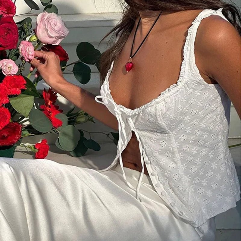 SOKYND Alicia Lace Up Tank Top TopsJU1774219786693135401M