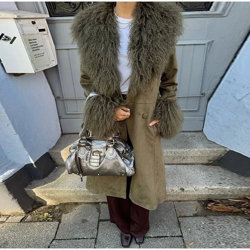 SOKYND Ava Patchwork Faux Fur Collar Coat CoatSOKYND-781207-L-OS-23447L