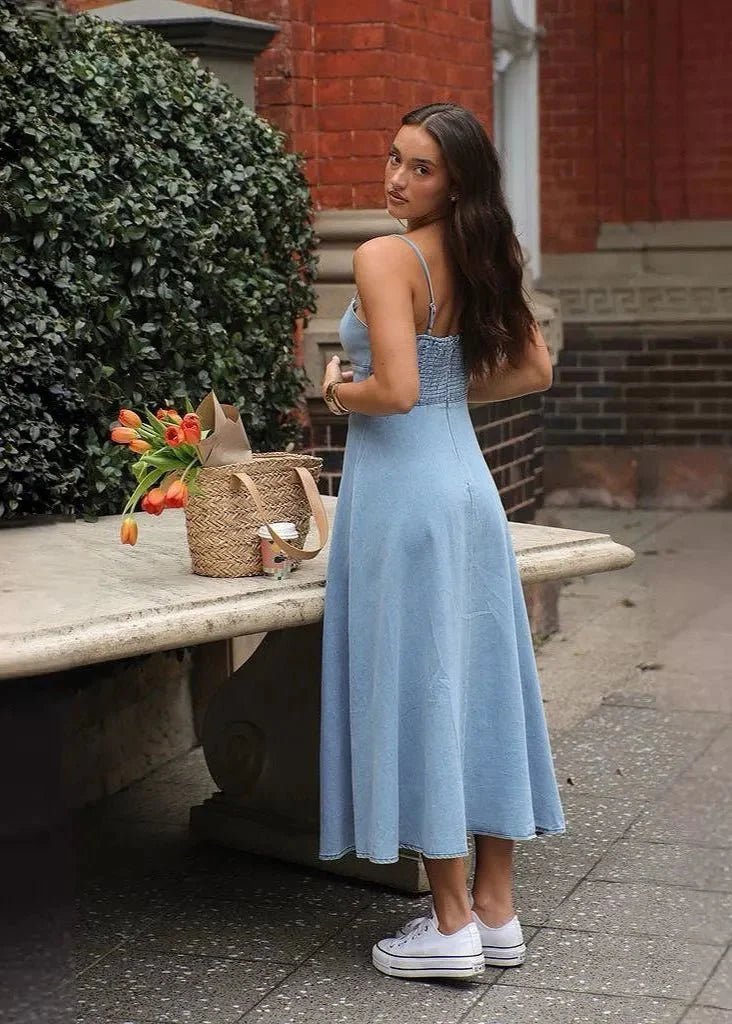 SOKYND Aviana Corset Denim Midi Dress DressesSOKYND-985431-DEF-M-45847M