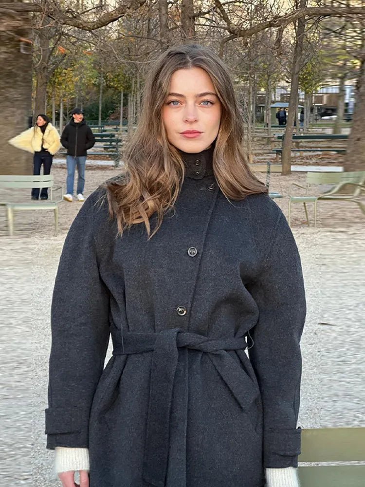 SOKYND Billie Stand Collar Short Coat Coats & JacketsPi1767625273831485869BlackL