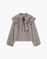 Ava Gingham Ruffle Blouse