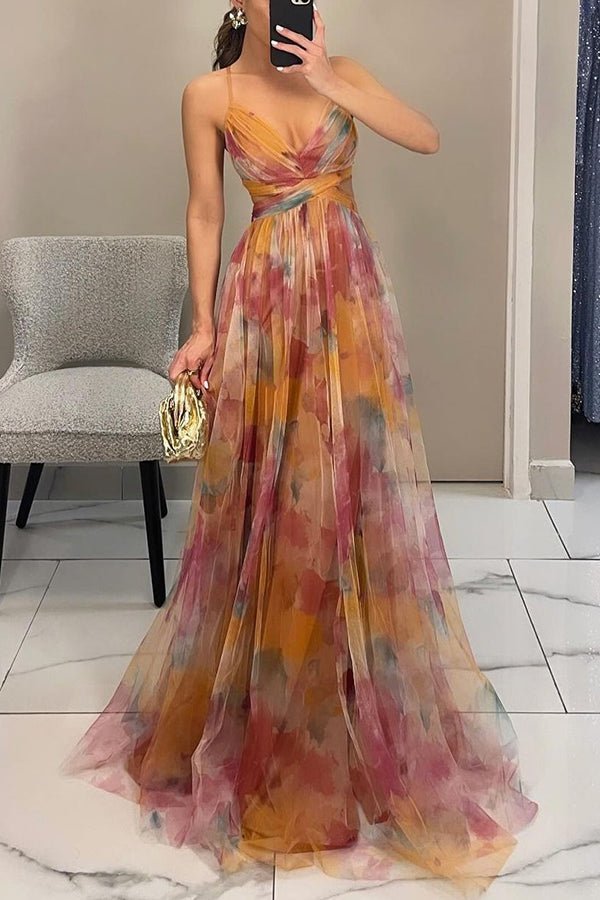 SOKYND Briony Floral Mesh Maxi Dress DressSOKYND-739799-ORA-S-62487OrangeS