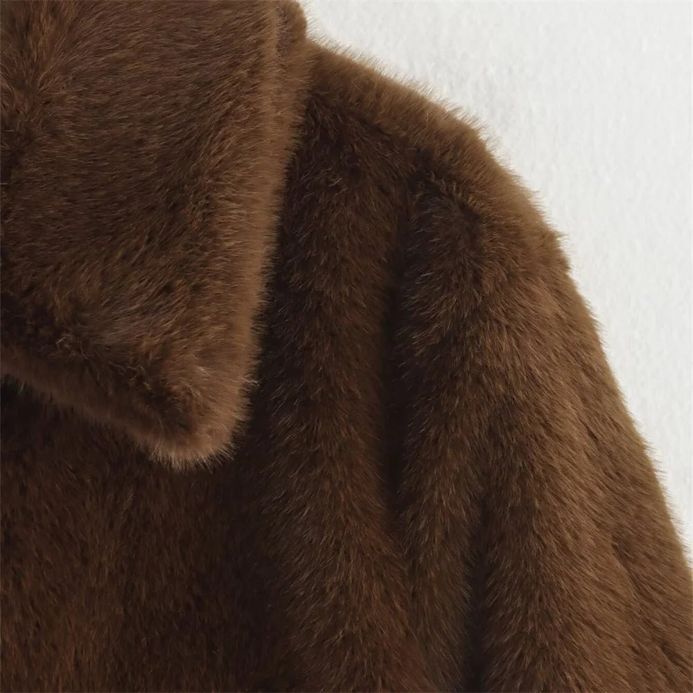 SOKYND Brittany Faux Fur Jacket Coats & JacketsSu1767356248756531430BrownM
